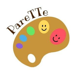 絵の具のパレットをモチーフにした「Parette」のロゴ