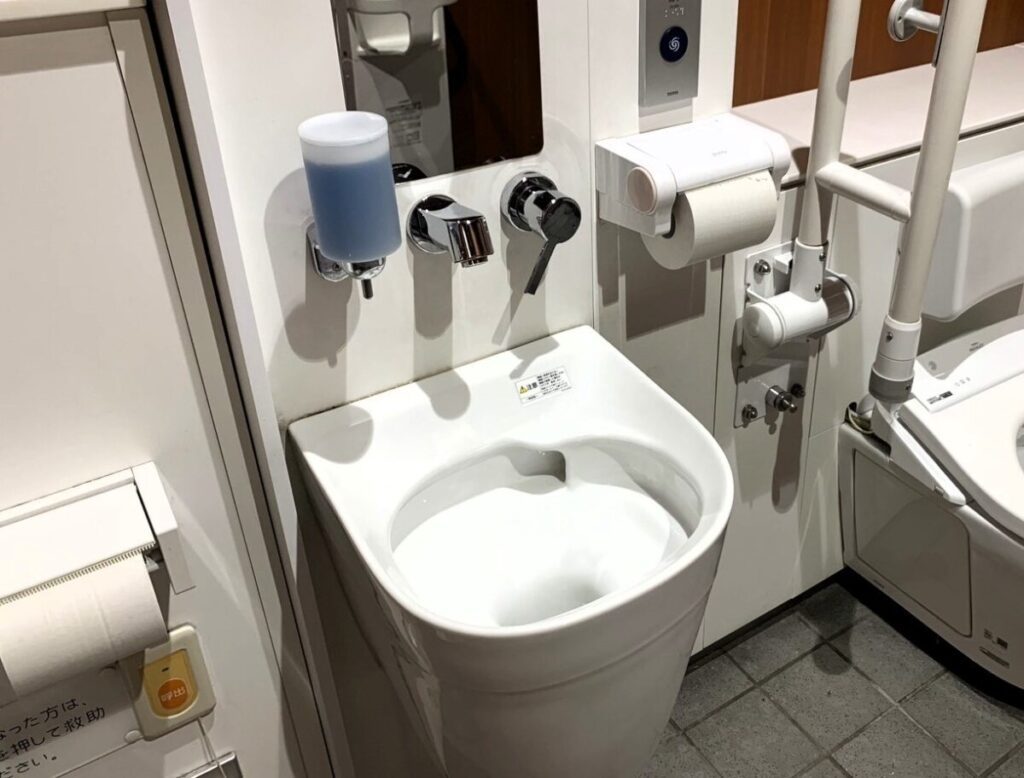 洗浄代が設置されている機能的なタイプのオストメイト対応トイレ
