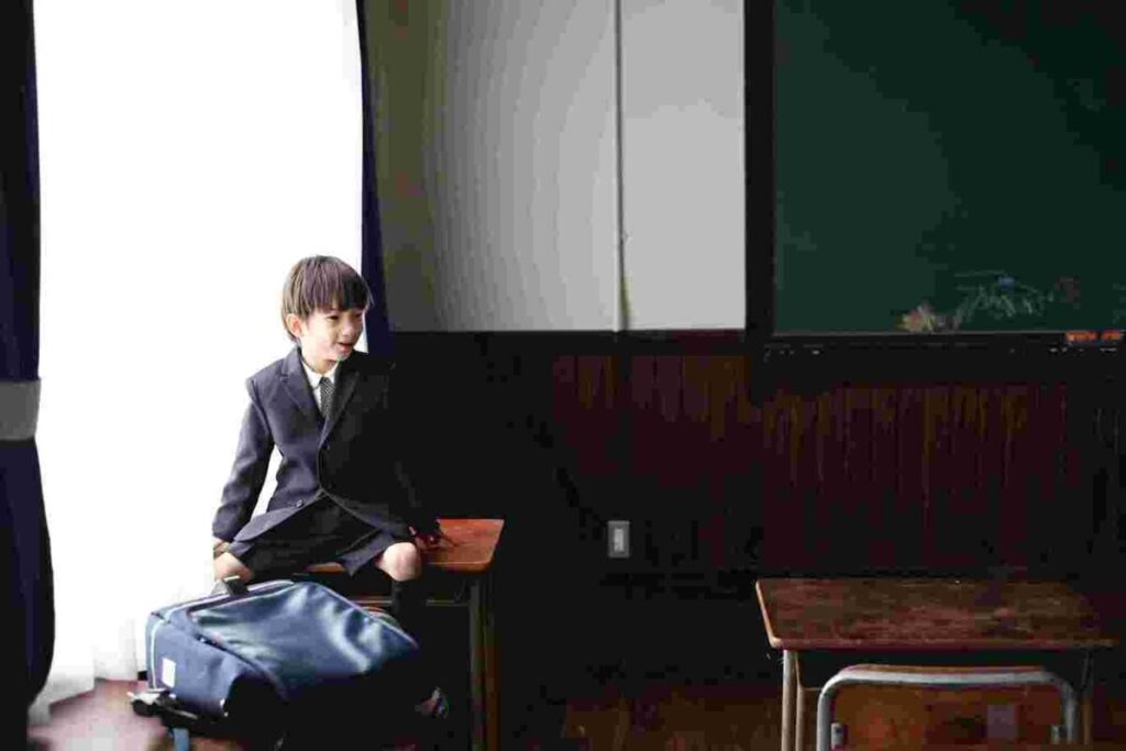息子の入学式前の記念写真