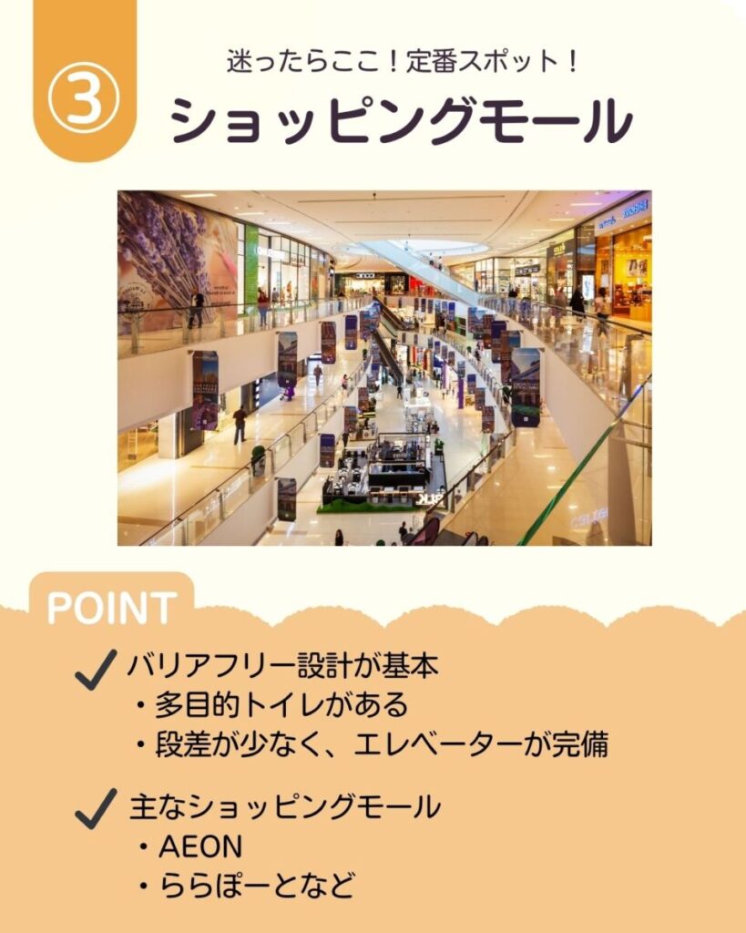 天井が高い商業施設の通路と店舗の様子